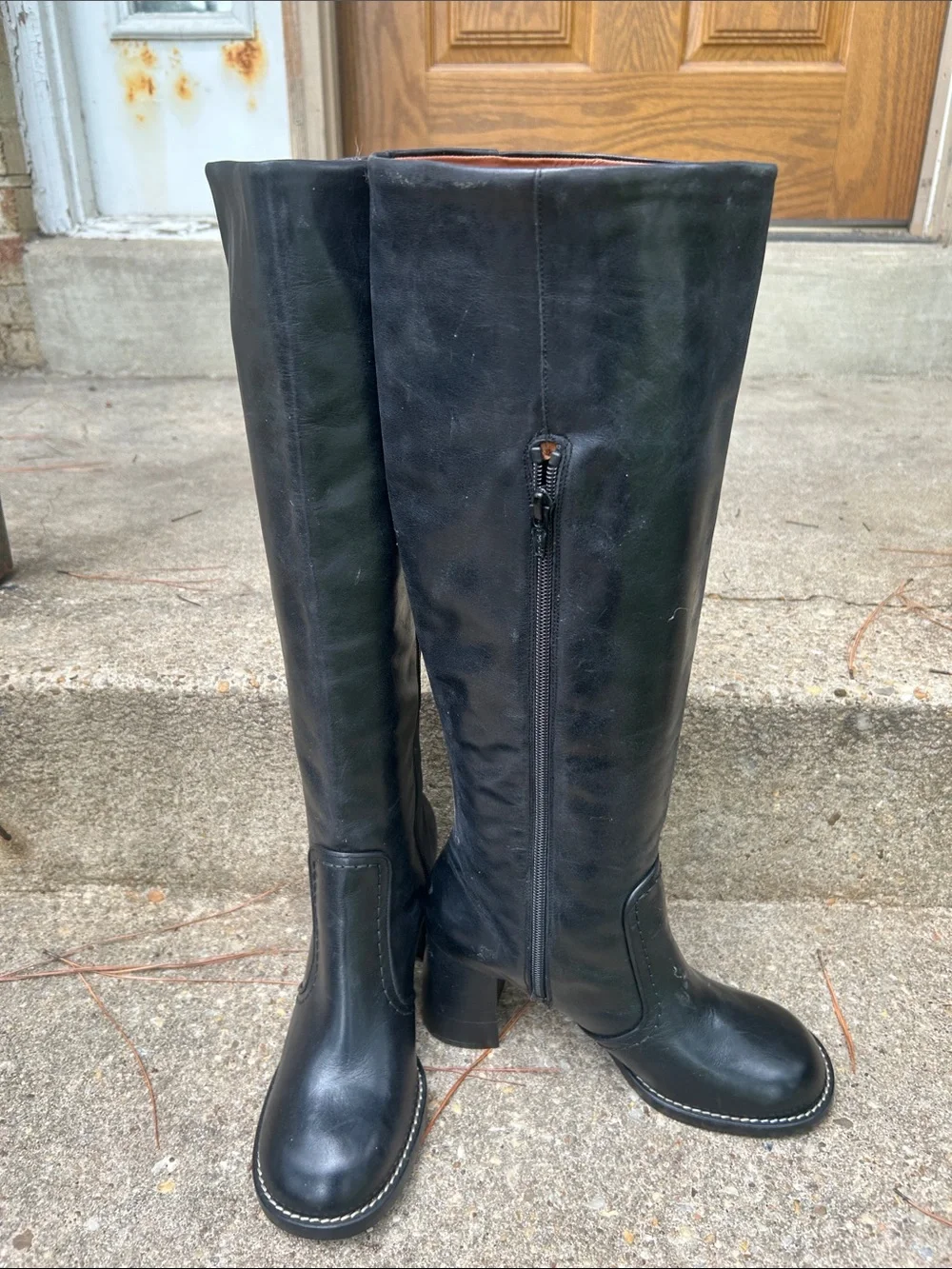 Joseph Black Leather Over-the-Knee Boots